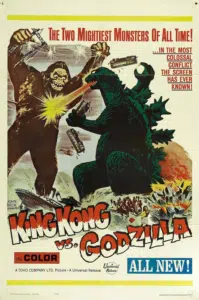 A poster of the movie king kong vs. Godzilla