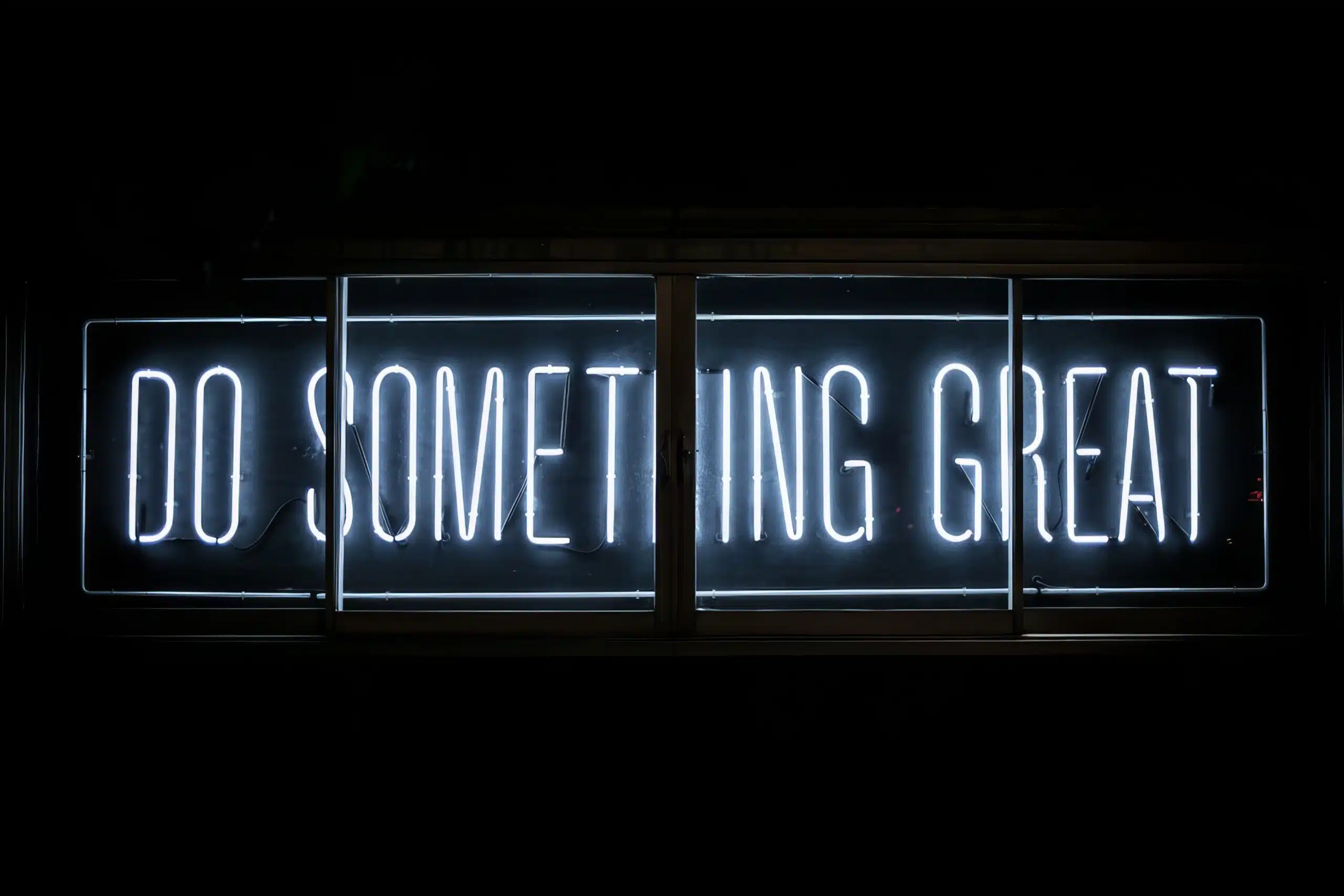 A neon sign that says " no something great ".